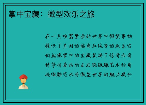 掌中宝藏：微型欢乐之旅